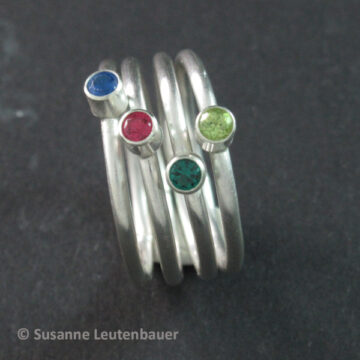 Silberringe mit Peridot, Spinell und Nanogems