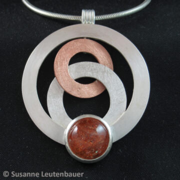 Anhänger Silber/Kupfer mit Sonnenstein